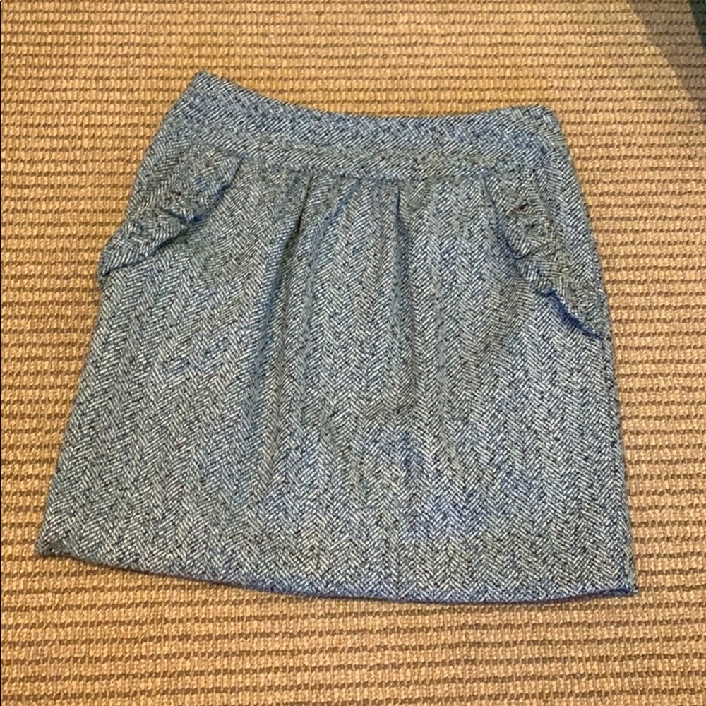 Size S Darling Blue/Black/White Herringbone Skirt